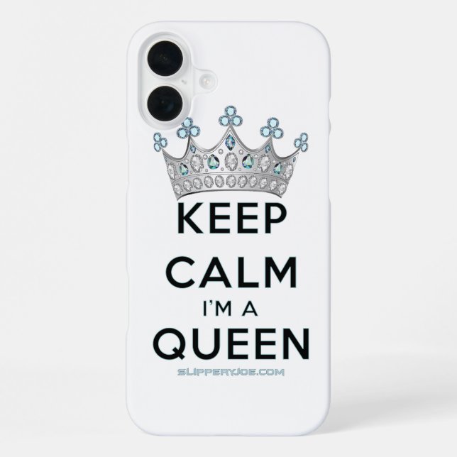 SlipperyJoe's Keep Calm Queen royal eye-catching c iPhone Case (Back)