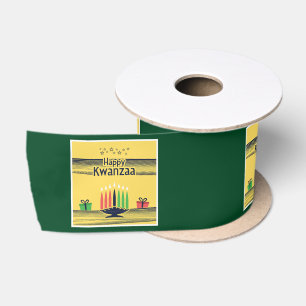 SlipperyJoe's Kwanzaa warm celebratory tone tradit Satin Ribbon