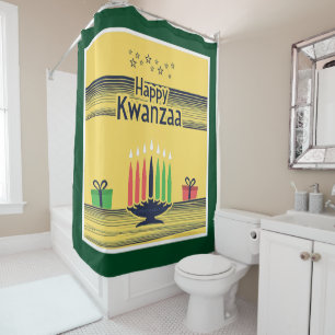 SlipperyJoe's Kwanzaa warm celebratory tone tradit Shower Curtain