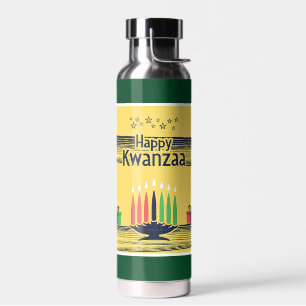 SlipperyJoe's Kwanzaa warm celebratory tone tradit Water Bottle