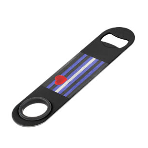 SlipperyJoe's leather pride flag black royal blue