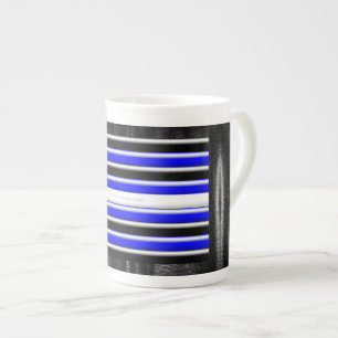 SlipperyJoe's leather pride flag black royal blue  Bone China Mug