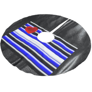 SlipperyJoe's leather pride flag black royal blue  Brushed Polyester Tree Skirt