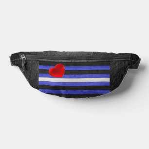 SlipperyJoe's leather pride flag black royal blue Bum Bags