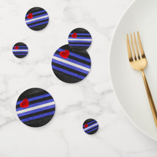 SlipperyJoe's leather pride flag black royal blue Confetti