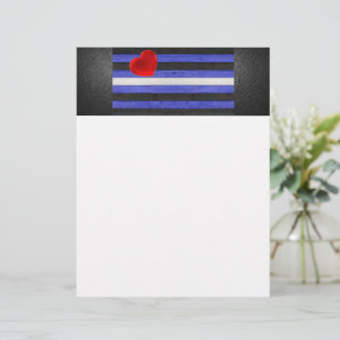 SlipperyJoe's leather pride flag black royal blue Custom Letterhead