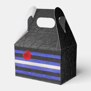 SlipperyJoe's leather pride flag black royal blue Favour Box