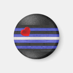 SlipperyJoe's leather pride flag black royal blue Magnet