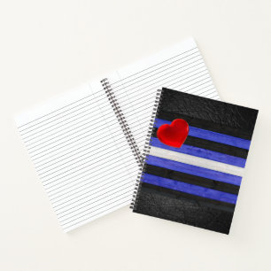 SlipperyJoe's leather pride flag black royal blue Notebook