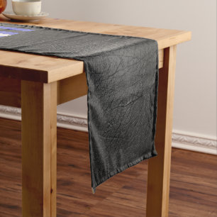 SlipperyJoe's leather pride flag black royal blue  Short Table Runner