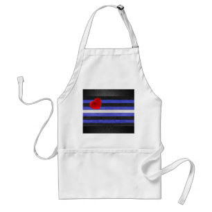 SlipperyJoe's leather pride flag black royal blue  Standard Apron