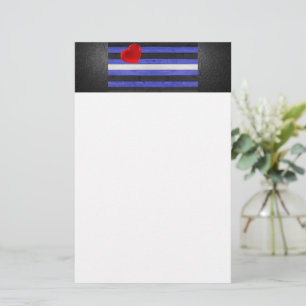 SlipperyJoe's leather pride flag black royal blue Stationery