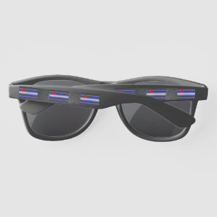 SlipperyJoe's leather pride flag black royal blue  Sunglasses