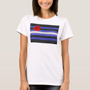 SlipperyJoe's leather pride flag black royal blue T-Shirt
