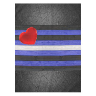 SlipperyJoe's leather pride flag black royal blue Tablecloth