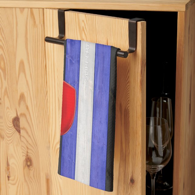 SlipperyJoe's leather pride flag black royal blue  Tea Towel (Thirds Fold)