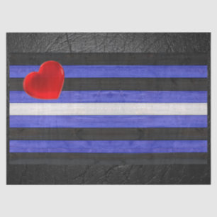 SlipperyJoe's leather pride flag black royal blue  Tissue Paper