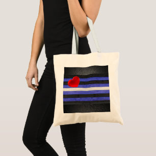 SlipperyJoe's leather pride flag black royal blue  Tote Bag