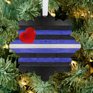 SlipperyJoe's leather pride flag black royal blue  Tree Decoration Card