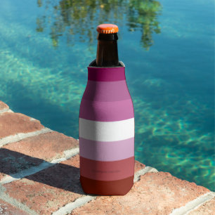 SlipperyJoe's lesbian pride flag feminine communit Bottle Cooler