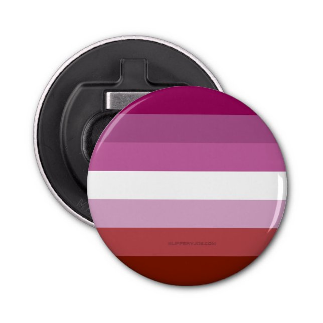SlipperyJoe's lesbian pride flag feminine communit Bottle Opener (Front)