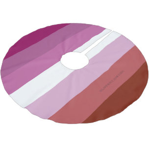 SlipperyJoe's lesbian pride flag feminine communit Brushed Polyester Tree Skirt