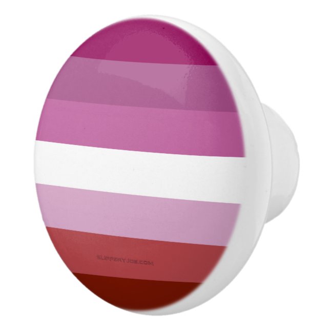 SlipperyJoe's lesbian pride flag feminine communit Ceramic Knob (Right)