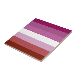 SlipperyJoe's lesbian pride flag feminine communit Ceramic Tile