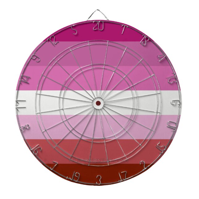 SlipperyJoe's lesbian pride flag feminine communit Dartboard (Front)