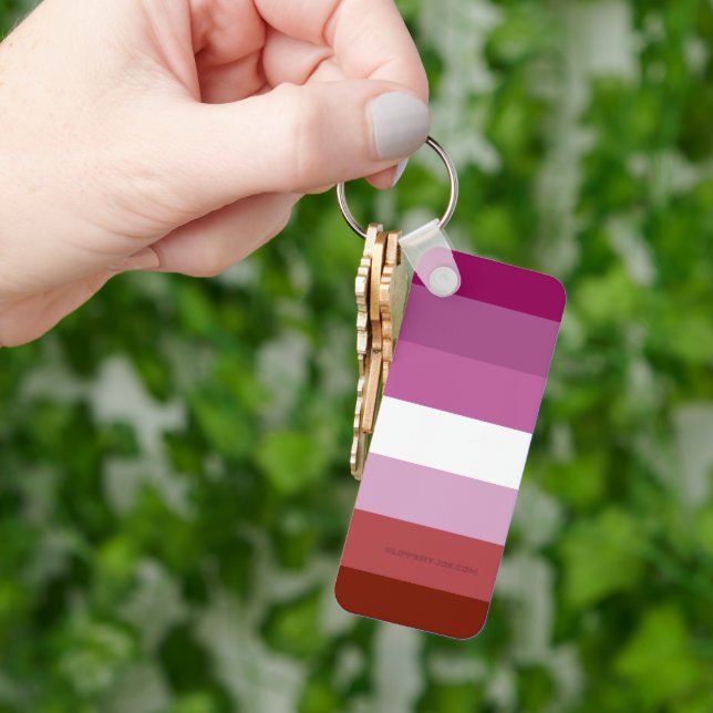 SlipperyJoe's lesbian pride flag feminine communit Key Ring (Hand)