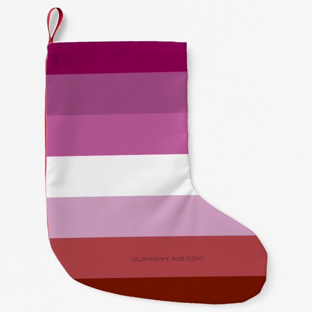 SlipperyJoe's lesbian pride flag feminine communit Small Christmas Stocking (Front)