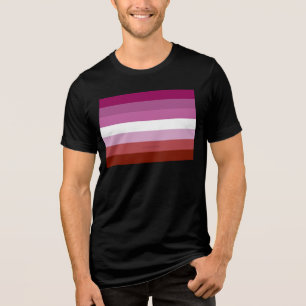 SlipperyJoe's lesbian pride flag feminine communit Tri-Blend Shirt