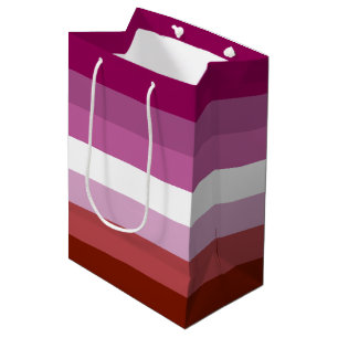 SlipperyJoe's Lesbian Pride flag feminine Lipstick Medium Gift Bag