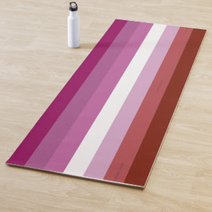 SlipperyJoe's Lesbian Pride flag feminine Lipstick Yoga Mat