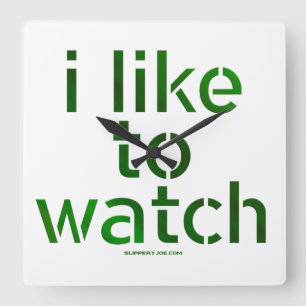 SlipperyJoe's Like to Watch Voyeurism peeping Tom  Square Wall Clock