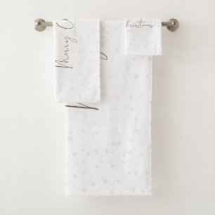 SlipperyJoe's line art silhouette reindeer minimal Bath Towel Set
