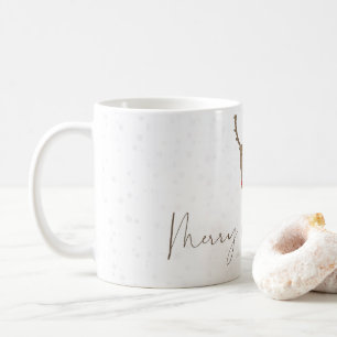 SlipperyJoe's line art silhouette reindeer minimal Coffee Mug
