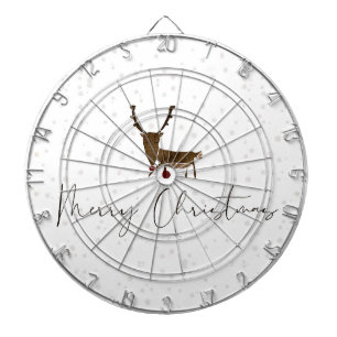 SlipperyJoe's line art silhouette reindeer minimal Dartboard
