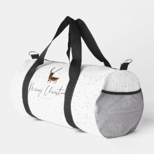SlipperyJoe's line art silhouette reindeer minimal Duffle Bag