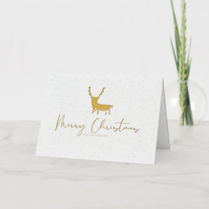 SlipperyJoe's line art silhouette reindeer minimal Foil Holiday Card