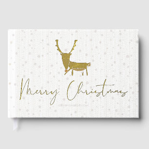 SlipperyJoe's line art silhouette reindeer minimal Guest Book