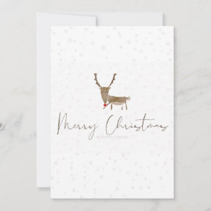 SlipperyJoe's line art silhouette reindeer minimal Holiday Card