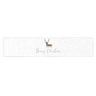 SlipperyJoe's line art silhouette reindeer minimal Short Table Runner