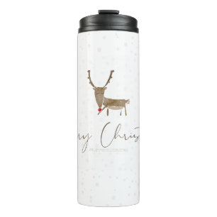SlipperyJoe's line art silhouette reindeer minimal Thermal Tumbler