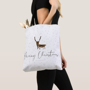 SlipperyJoe's line art silhouette reindeer minimal Tote Bag