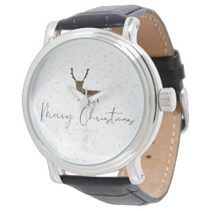 SlipperyJoe's line art silhouette reindeer minimal Watch