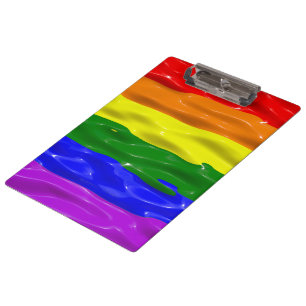 SlipperyJoe's liquid gloss pride flag red orange y Clipboard