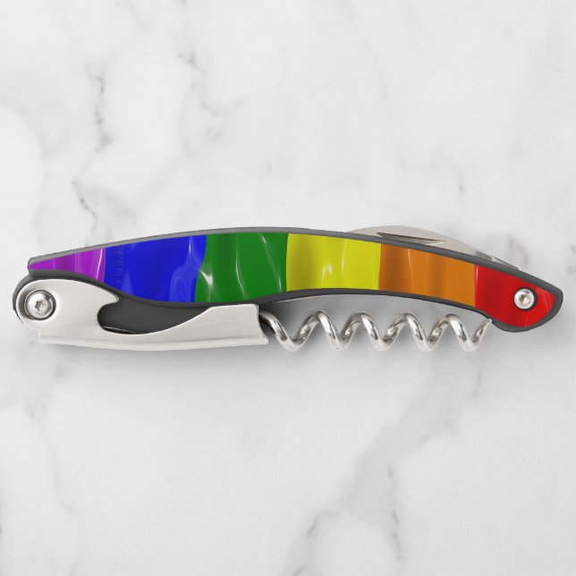 SlipperyJoe's liquid gloss pride flag red orange y Corkscrew (Front)