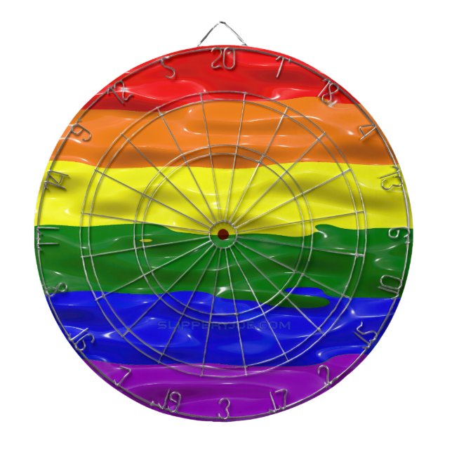SlipperyJoe's liquid gloss pride flag red orange y Dartboard (Front)