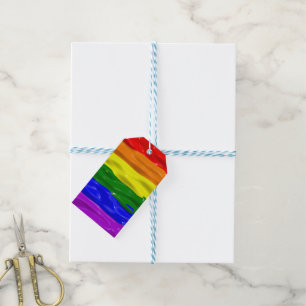 SlipperyJoe's liquid gloss pride flag red orange y Gift Tags